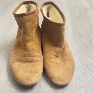 Rockport Shearling-Lined Suede Ankle Boots - Tan